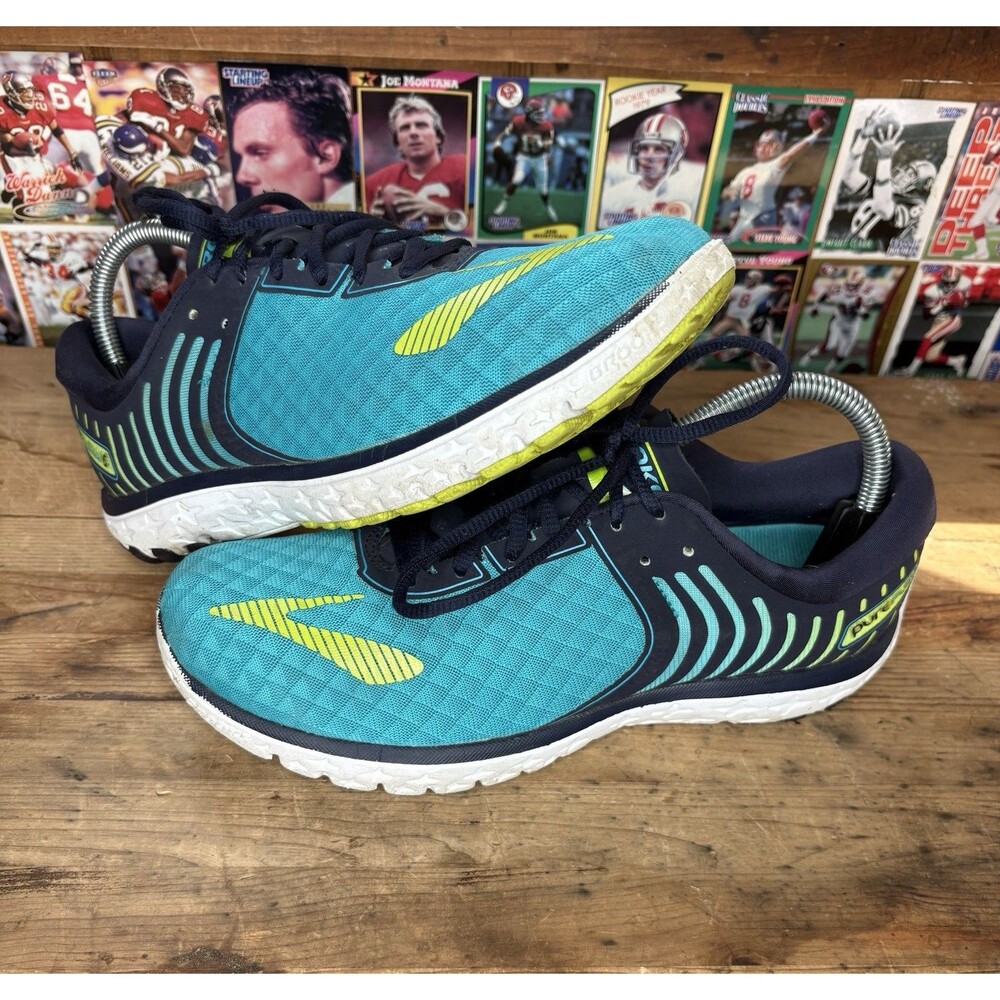 Brooks Pure Flow 6 Sneakers Road Running Blue Green Size 9.5 Womens Athletic